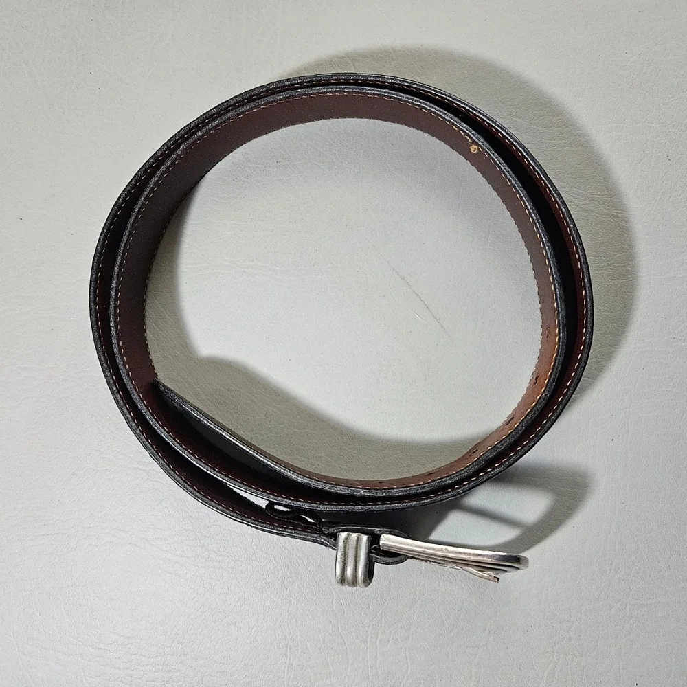 Trafalgar Mens Black Wallaroo Grained Calf Leather Belt Size 40 USA